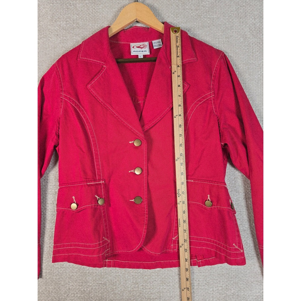Roper Pink Denim Western Jacket Womens Large Pink Jean Blazer Cowgirl Rodeo Vtg - Picture 4 of 12